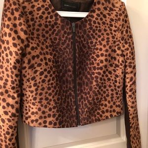 BCBG animal print cropped jacket